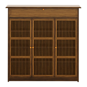 Schuhschrank Bambus AMEDIO 93 x 32 x 98 cm braun