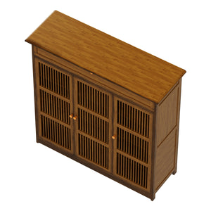 Schuhschrank Bambus AMEDIO 93 x 32 x 98 cm braun