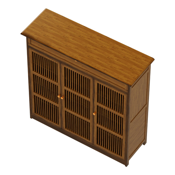 Schuhschrank Bambus AMEDIO 93 x 32 x 98 cm braun