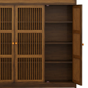 Schuhschrank Bambus AMEDIO 93 x 32 x 98 cm braun