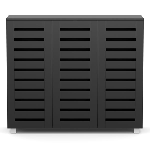 Schuhschrank EDDIE 114 x 34 x 98 cm schwarz