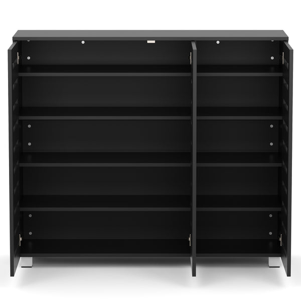 Schuhschrank EDDIE 114 x 34 x 98 cm schwarz
