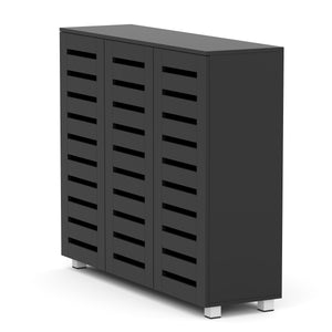 Schuhschrank EDDIE 114 x 34 x 98 cm schwarz
