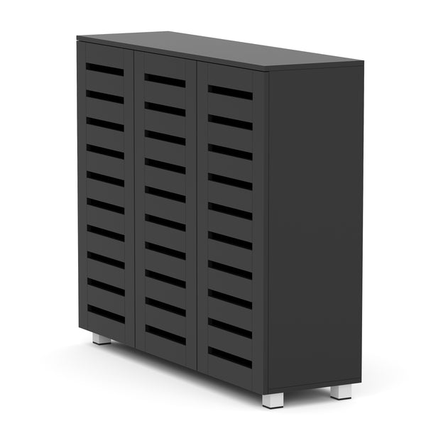 Schuhschrank EDDIE 114 x 34 x 98 cm schwarz