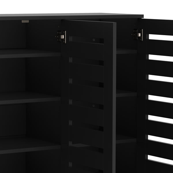 Schuhschrank EDDIE 114 x 34 x 98 cm schwarz