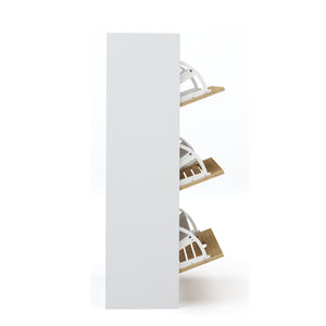 Meuble à chaussures KAMALIA 55 x 30 x 112 cm blanc/marron clair
