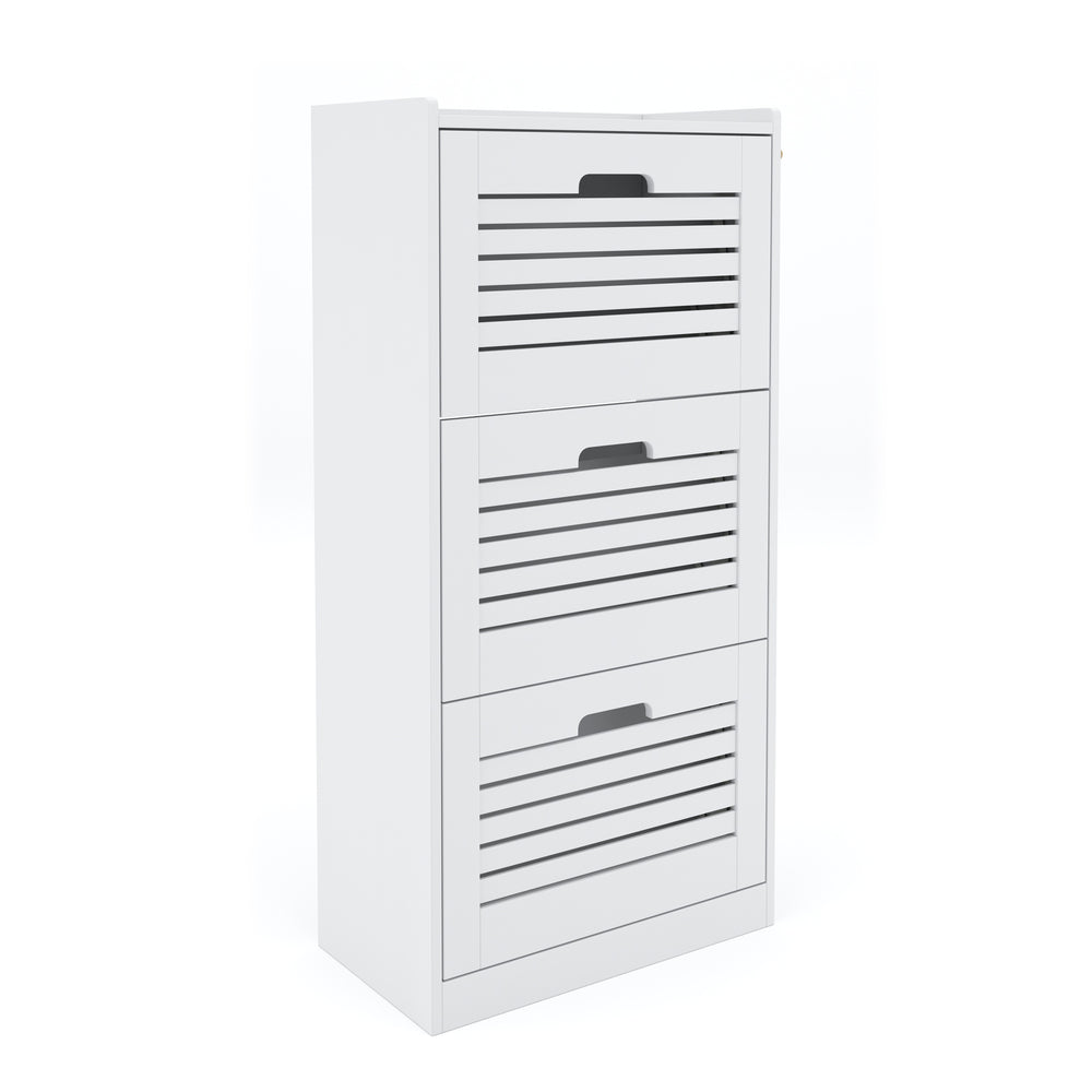 Schuhschrank KAMALIA 55 x 30 x 112 cm weiss