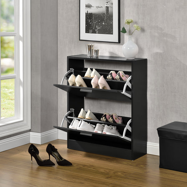 Armoire à chaussures noire Saja