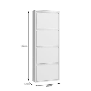 Meuble à chaussures en métal ROMEO 50 x 136 cm blanc