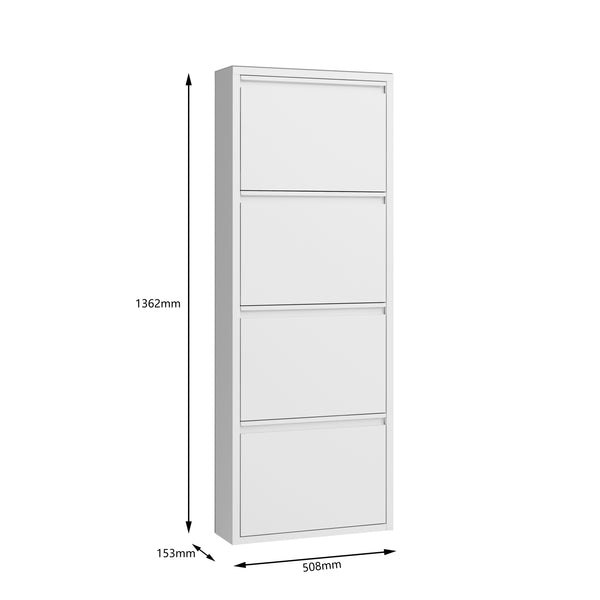 Meuble à chaussures en métal ROMEO 50 x 136 cm blanc