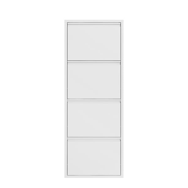 Meuble à chaussures en métal ROMEO 50 x 136 cm blanc