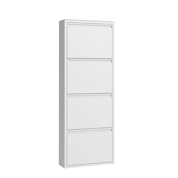 Meuble à chaussures en métal ROMEO 50 x 136 cm blanc