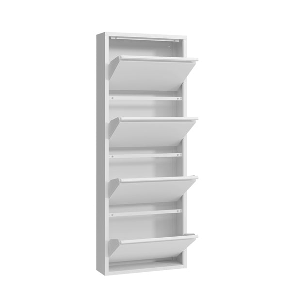 Meuble à chaussures en métal ROMEO 50 x 136 cm blanc