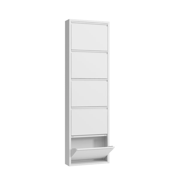 Meuble à chaussures en métal ROMEO 50 x 169 cm blanc