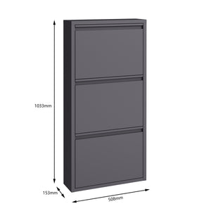Meuble à chaussures en métal ROMEO 50 x 103 cm gris