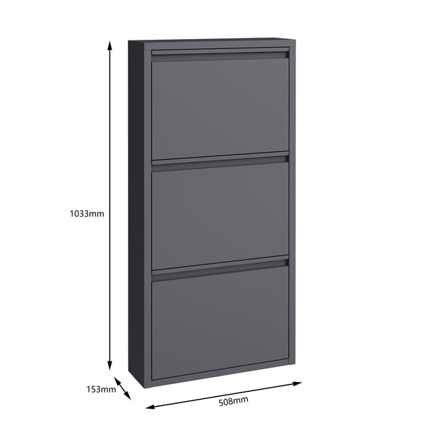 Meuble à chaussures en métal ROMEO 50 x 103 cm gris