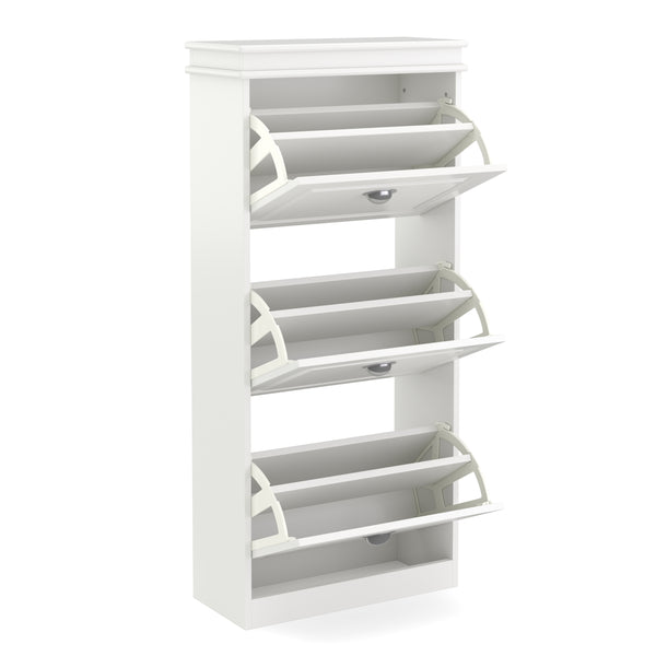 Meuble à chaussures PETRA 53 x 24 x 117 cm blanc