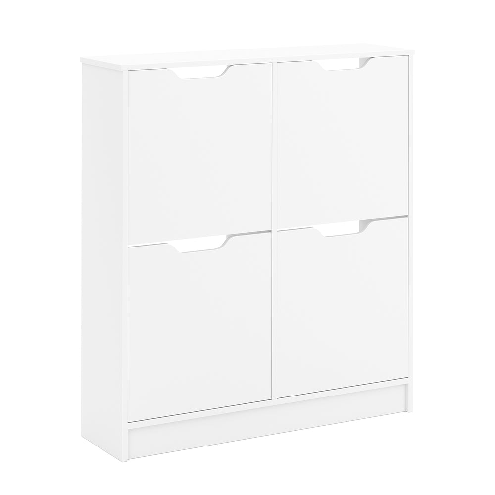 Schuhschrank SENA 4 Kippfächer 90 x 100 cm weiss