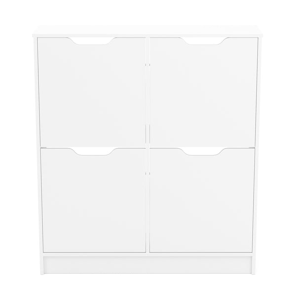 Schuhschrank SENA 4 Kippfächer 90 x 100 cm weiss