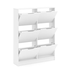 Schuhschrank SENA 6 Kippfächer 101 x 129 cm weiss