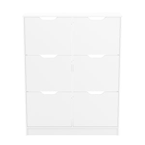Schuhschrank SENA 6 Kippfächer 101 x 129 cm weiss