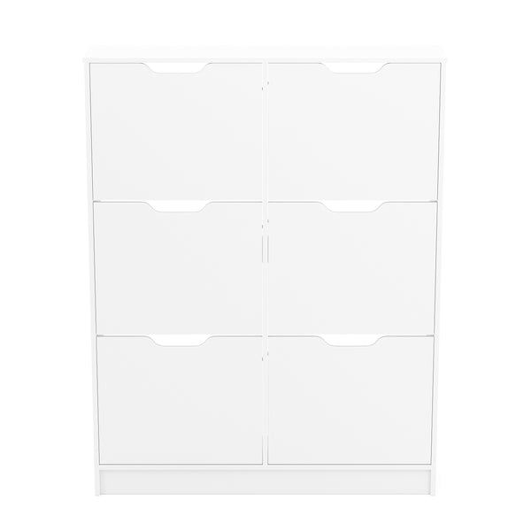 Schuhschrank SENA 6 Kippfächer 101 x 129 cm weiss