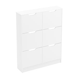 Schuhschrank SENA 6 Kippfächer 101 x 129 cm weiss