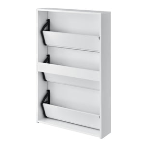 Shoe cabinet Lund 102.5x63x17cm Mirrored White