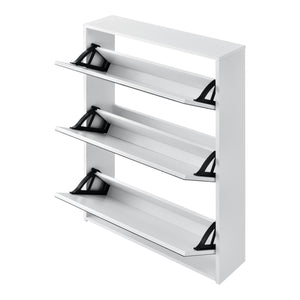 Shoe cabinet Lund 102.5x63x17cm Mirrored White