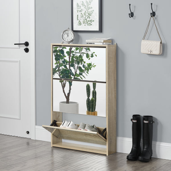 Scarpiera Lund 102,5x63x17cm Specchiata con 3 ante
