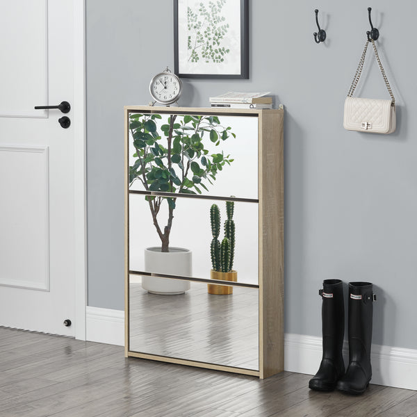 Scarpiera Lund 102,5x63x17cm Specchiata con 3 ante