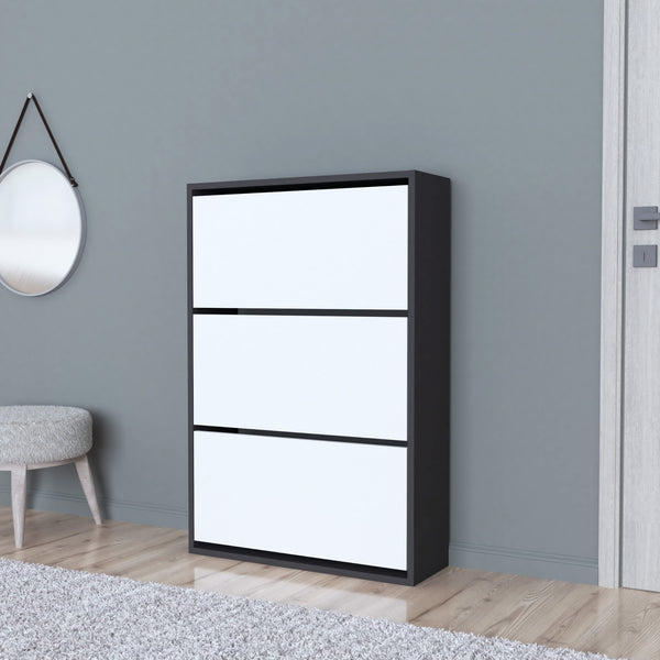 Scarpiera Aurskog 110x73,5x24cm bianco antracite