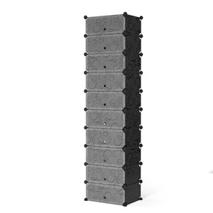 Meuble à chaussures, étagère modulaire, noir, 10 boîtes