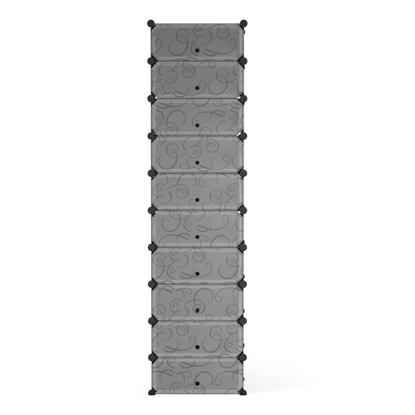 Meuble à chaussures, étagère modulaire, noir, 10 boîtes