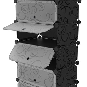 Meuble à chaussures, étagère modulaire, noir, 10 boîtes