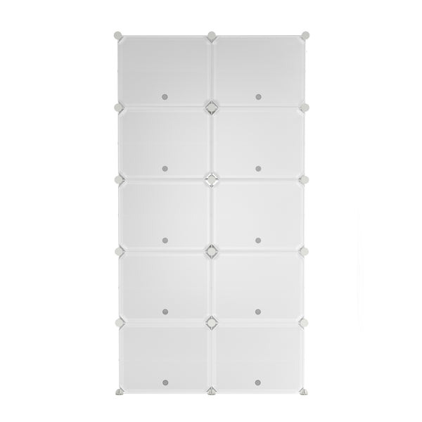 Schuhschrank Steckregal transparent 10 Boxen