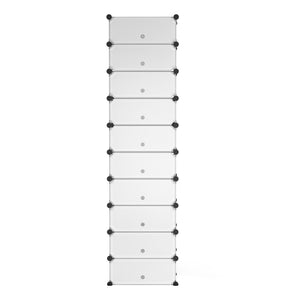 Meuble à chaussures, étagère modulaire, transparent, 10 boîtes