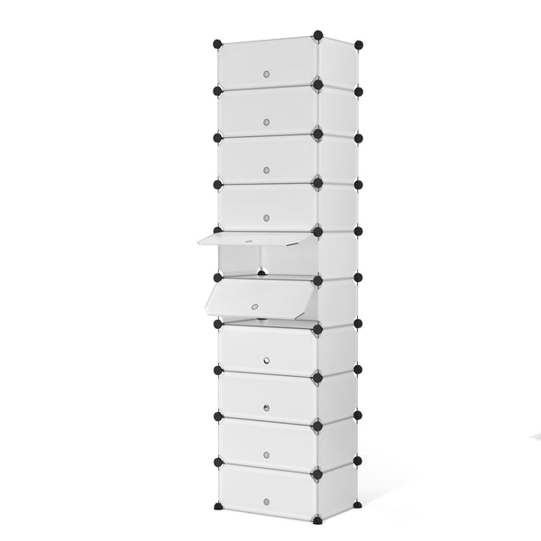 Meuble à chaussures, étagère modulaire, transparent, 10 boîtes