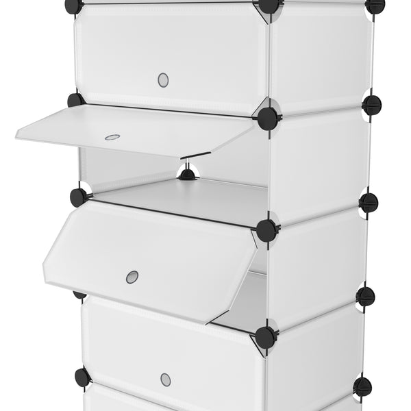 Meuble à chaussures, étagère modulaire, transparent, 10 boîtes