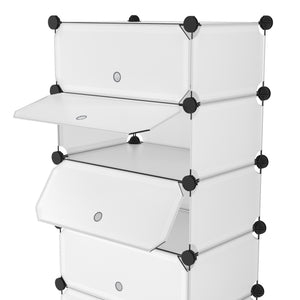Meuble à chaussures, étagère modulaire, transparent, 5 boîtes