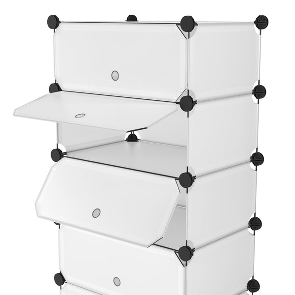 Meuble à chaussures, étagère modulaire, transparent, 5 boîtes