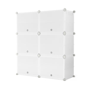 Meuble à chaussures, étagère modulaire, transparent, 6 boîtes