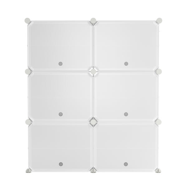 Meuble à chaussures, étagère modulaire, transparent, 6 boîtes