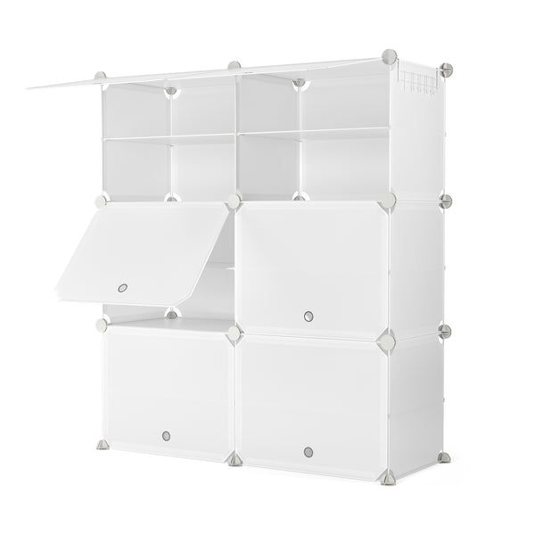 Meuble à chaussures, étagère modulaire, transparent, 6 boîtes