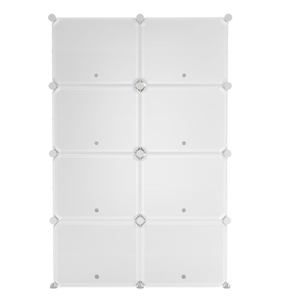 Meuble à chaussures, étagère modulaire, transparent, 8 boîtes