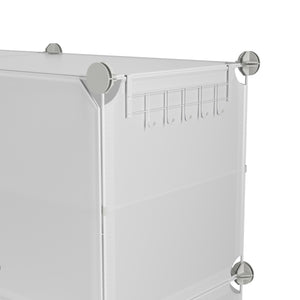 Meuble à chaussures, étagère modulaire, transparent, 8 boîtes