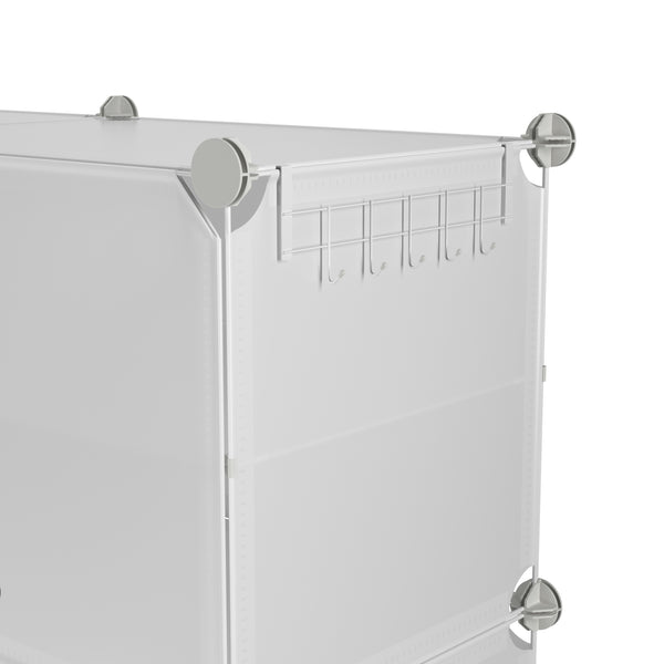 Meuble à chaussures, étagère modulaire, transparent, 8 boîtes