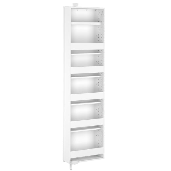 Schuhschrank mit Spiegel 50 x 18 x 195 cm weiss