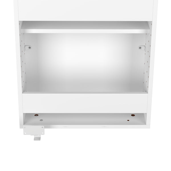 Schuhschrank mit Spiegel 50 x 18 x 195 cm weiss