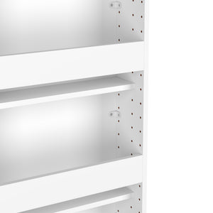 Schuhschrank mit Spiegel 50 x 18 x 195 cm weiss